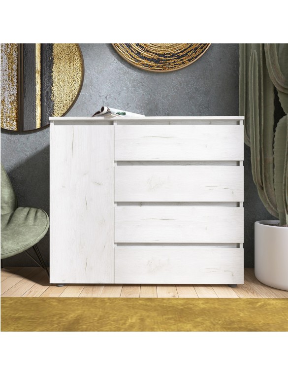 Комод Еверест КЛ-3 Лайт (телескопічні) 105х38х93 см Дуб Крафт білий (DTM-071076)