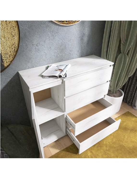 Комод Еверест КЛ-3 Лайт (телескопічні) 105х38х93 см Дуб Крафт білий (DTM-071076)