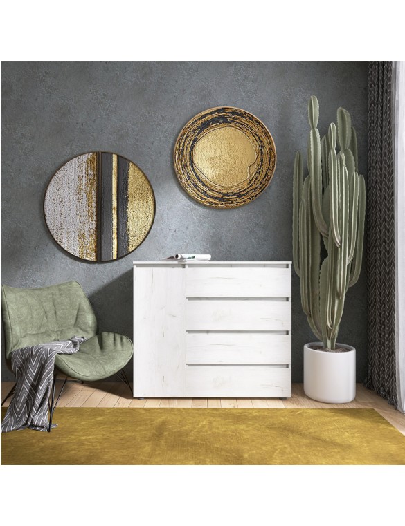 Комод Еверест КЛ-3 Лайт (телескопічні) 105х38х93 см Дуб Крафт білий (DTM-071076)