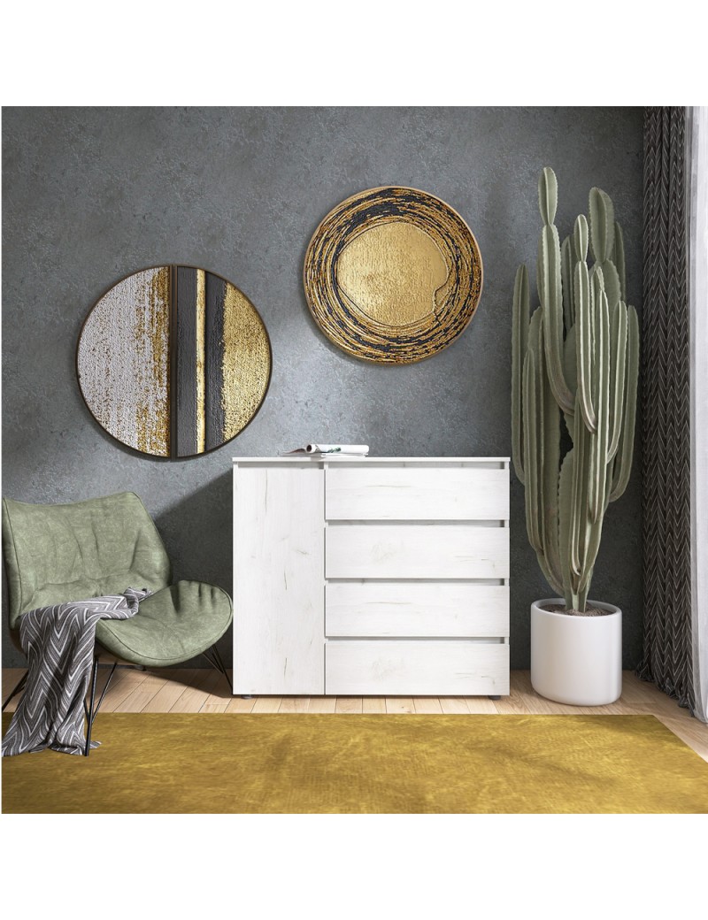 Комод Еверест КЛ-3 Лайт (телескопічні) 105х38х93 см Дуб Крафт білий (DTM-071076)