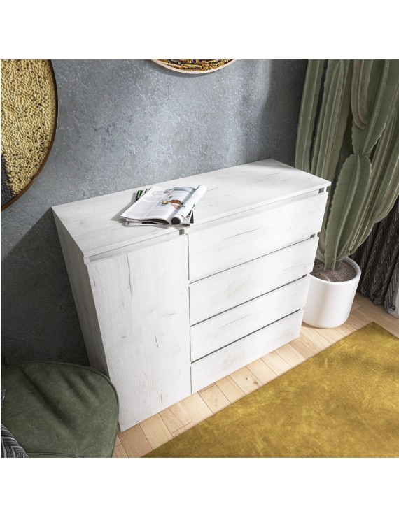Комод Еверест КЛ-3 Лайт (телескопічні) 105х38х93 см Дуб Крафт білий (DTM-071076)