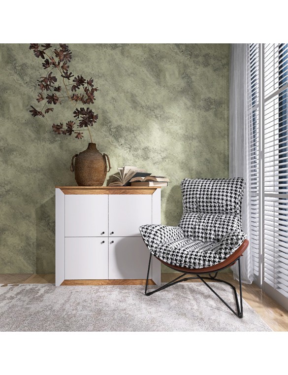 Тумба 4-х дверна закрита Еверест Нордік-980 98х38х92 см Білий + Дуб крафт золотий (DTM-5527)