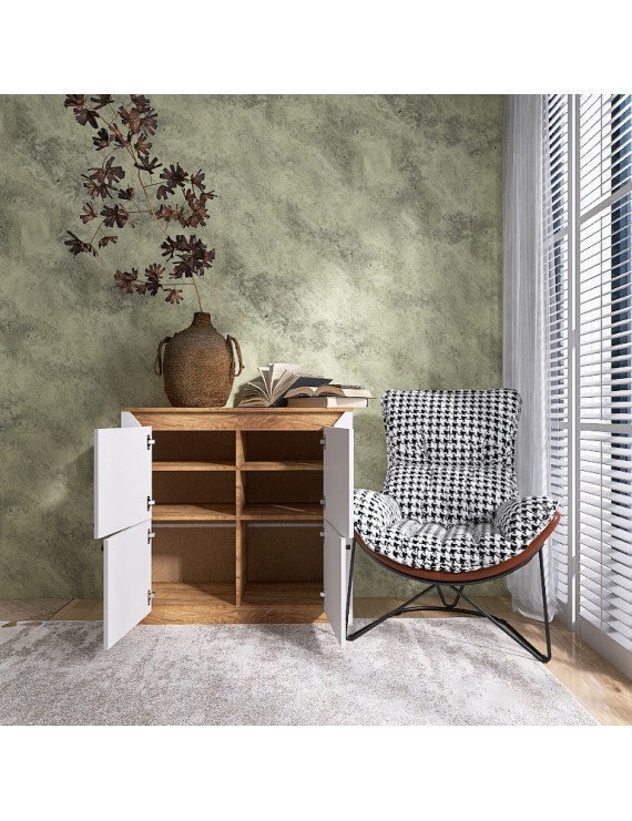 Тумба 4-х дверна закрита Еверест Нордік-980 98х38х92 см Білий + Дуб крафт золотий (DTM-5527)