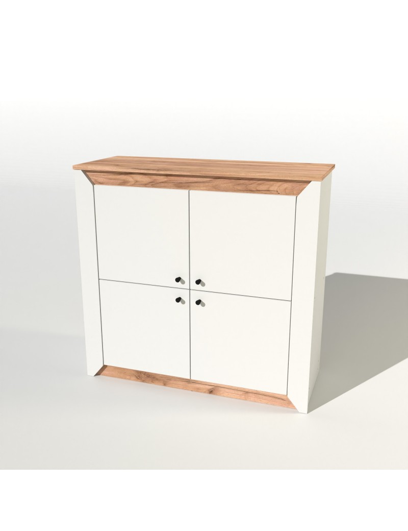 Тумба 4-х дверна закрита Еверест Нордік-980 98х38х92 см Білий + Дуб крафт золотий (DTM-5527)