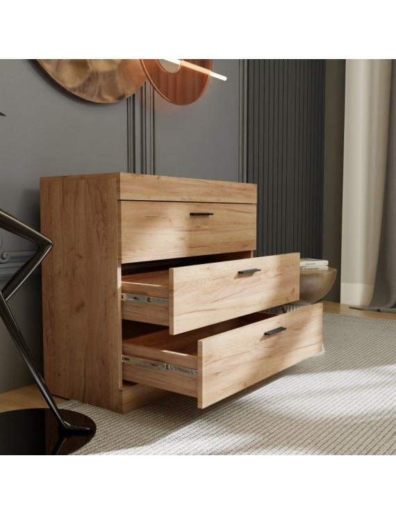 Комод Еверест на 3 ящики Соната-1 80х38х75 дуб крафт золотий (DTM-2694)