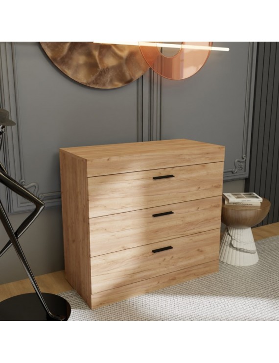 Комод Еверест на 3 ящики Соната-1 80х38х75 дуб крафт золотий (DTM-2694)