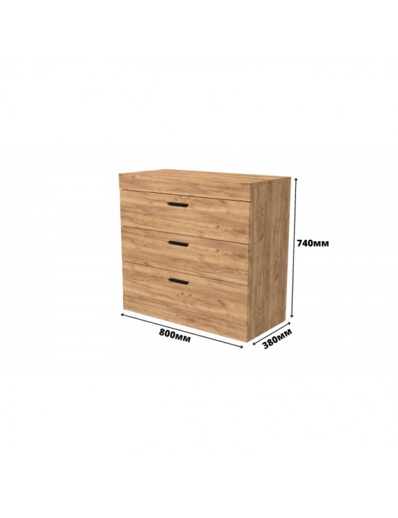 Комод Еверест на 3 ящики Соната-1 80х38х75 дуб крафт золотий (DTM-2694)