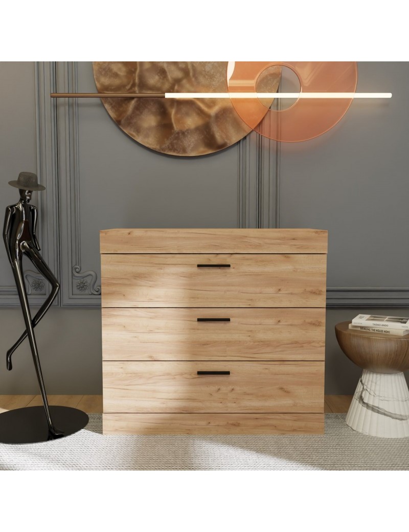 Комод Еверест на 3 ящики Соната-1 80х38х75 дуб крафт золотий (DTM-2694)