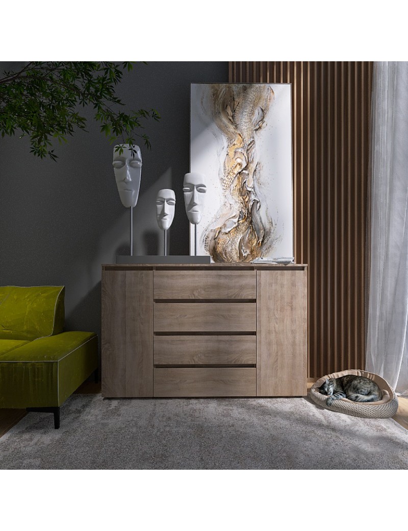 Комод Еверест КЛ-4 Лайт (телескопічні) 140х38х93 см Дуб сонома (DTM-4645)