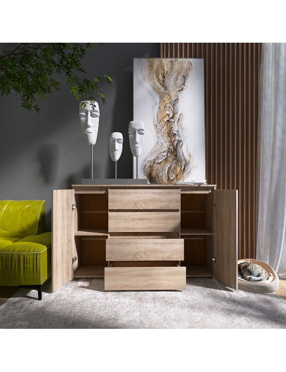 Комод Еверест КЛ-4 Лайт (телескопічні) 140х38х93 см Дуб сонома (DTM-4645)