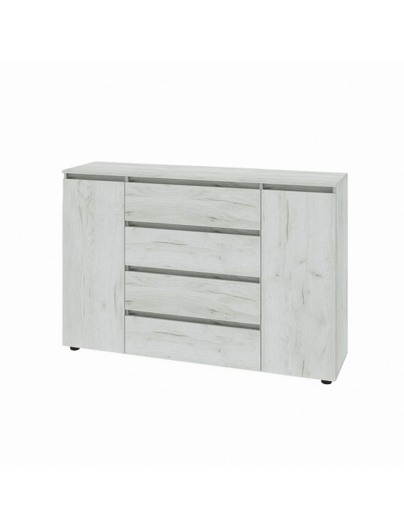 Комод Еверест КЛ-4 Лайт (телескопічні) 140х38х93 см Дуб Крафт білий (DTM-071077)