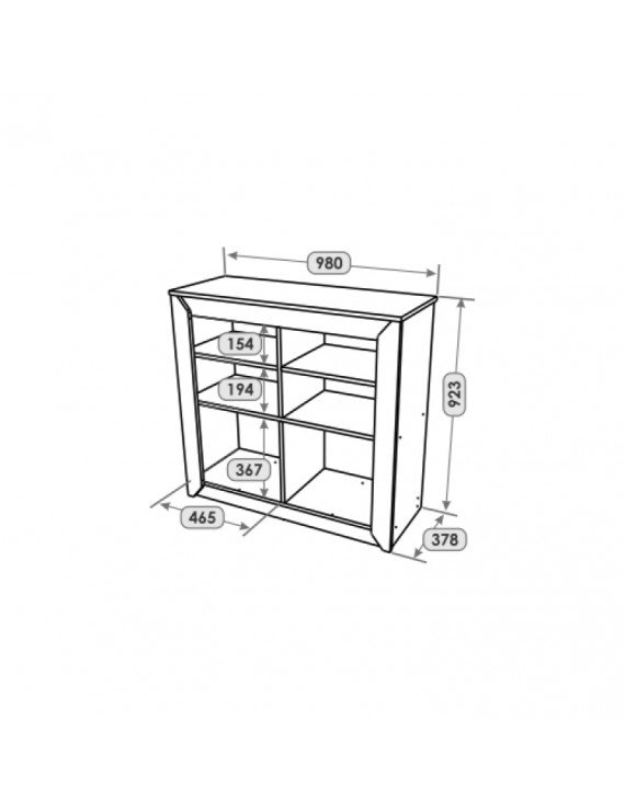 Тумба 4-х дверна закрита Еверест Нордік-980 98х38х92 см Графіт + Дуб крафт золотий (DTM-5528)