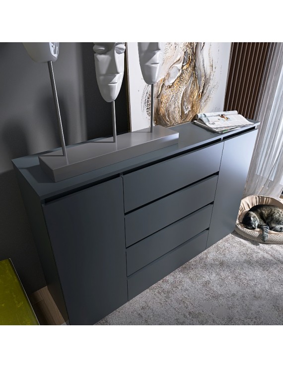 Комод Еверест КЛ-4 Лайт (телескопічні) 140х38х93 см Графіт (DTM-4899)