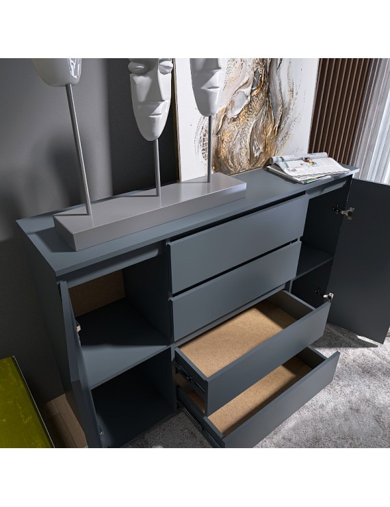 Комод Еверест КЛ-4 Лайт (телескопічні) 140х38х93 см Графіт (DTM-4899)