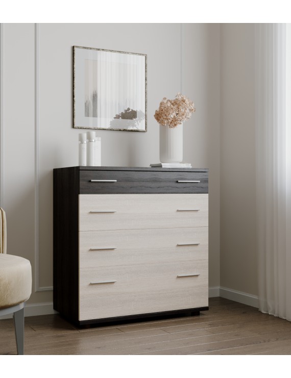 Комод для постільної білизни Еверест К-2 80х45х85 венге темний + дуб молочний (телескопи) (DTM-2449)