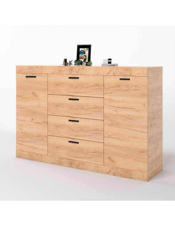 Великий комод Еверест на 4 ящика Соната-8 140х38х94 дуб крафт золотий (DTM-2708)