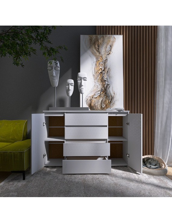 Комод Еверест КЛ-4 Лайт (телескопічні) 140х38х93 см Німфея Альба (DTM-4646)