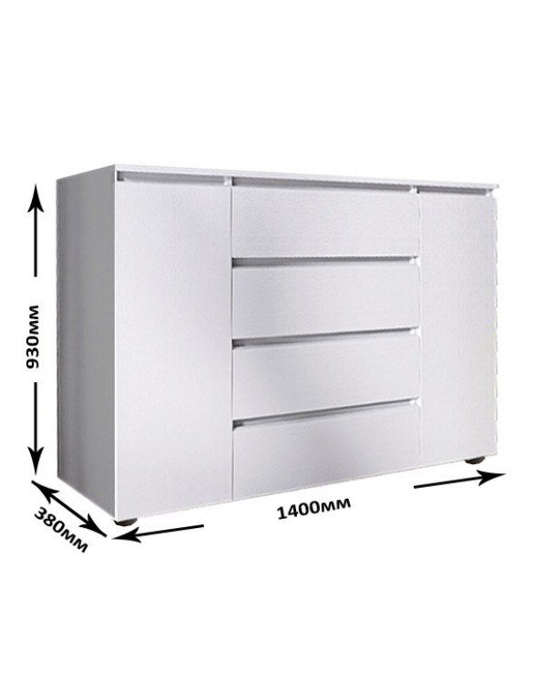 Комод Еверест КЛ-4 Лайт (телескопічні) 140х38х93 см Німфея Альба (DTM-4646)