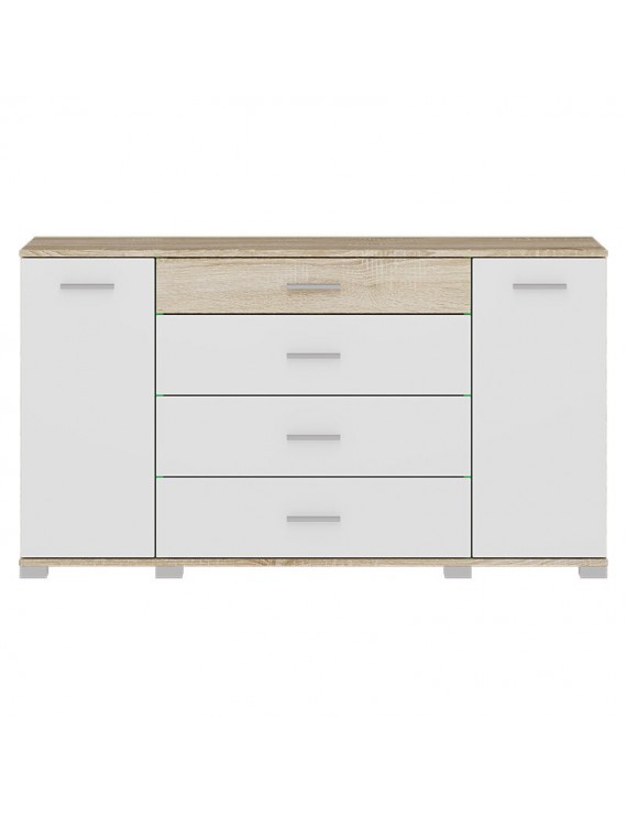 Комод для вітальні Еверест Бриз К-6 (телескопи) 130х38х72.5 Дуб сонома/Білий (DTM-073867)