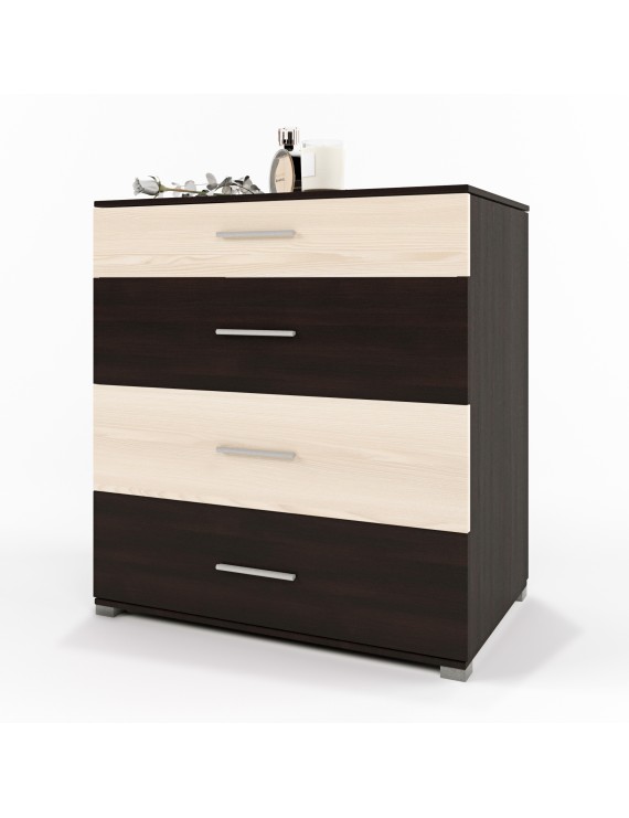 Комод Еверест на 4 ящики Бриз К-5 (телескопи) 70х38х72.5 венге + дуб молочний (DTM-2490)