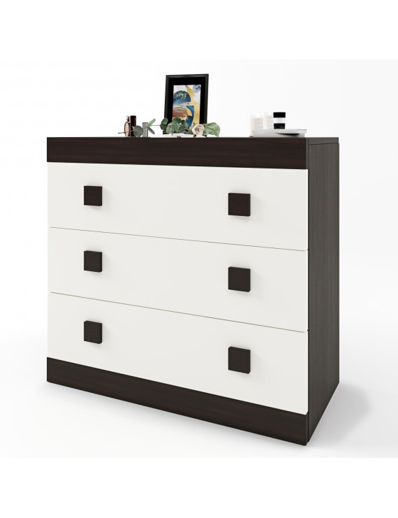 Комод Еверест на 3 ящики Соната-1 80х38х75 венге темний + білий (DTM-2046)