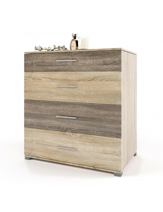 Комод Еверест на 4 ящики Бриз К-5 (телескопи) 70х38х72.5 дуб сонома + трюфель (DTM-2491)