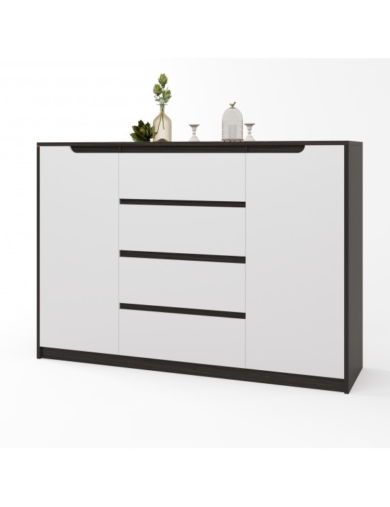 Великий комод для дому Еверест Мікс-3 (телескопи) 140х38х97 венге + білий (DTM-2006)