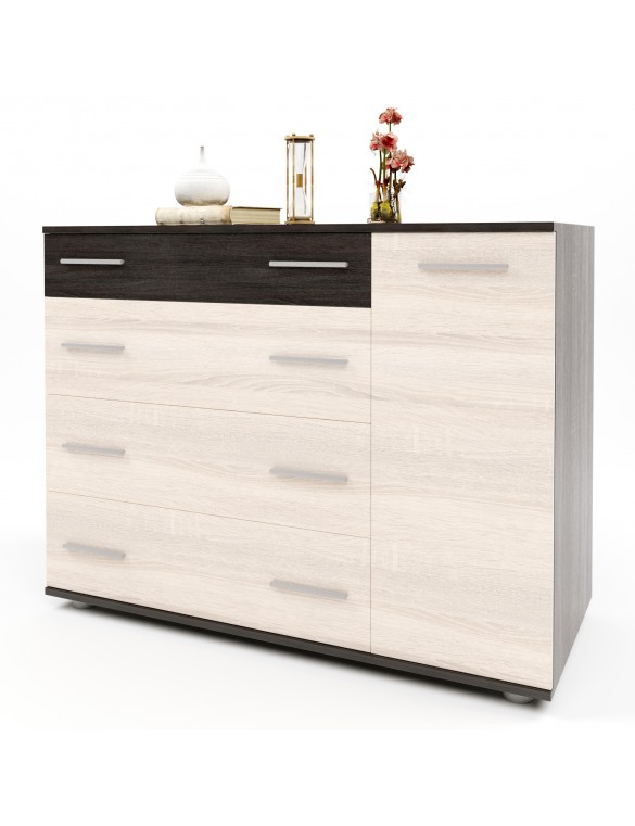 Комод для спальні Еверест з 4-ма ящиками К-3 (телескопи) 100х38х73 венге темний + дуб молочний (DTM-2492)
