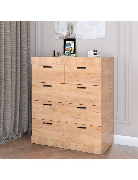 Комод для речей Еверест на 5 ящиків Соната-3 80х38х94 дуб крафт золотий (DTM-2698)