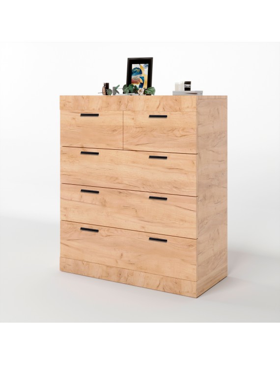 Комод для речей Еверест на 5 ящиків Соната-3 80х38х94 дуб крафт золотий (DTM-2698)