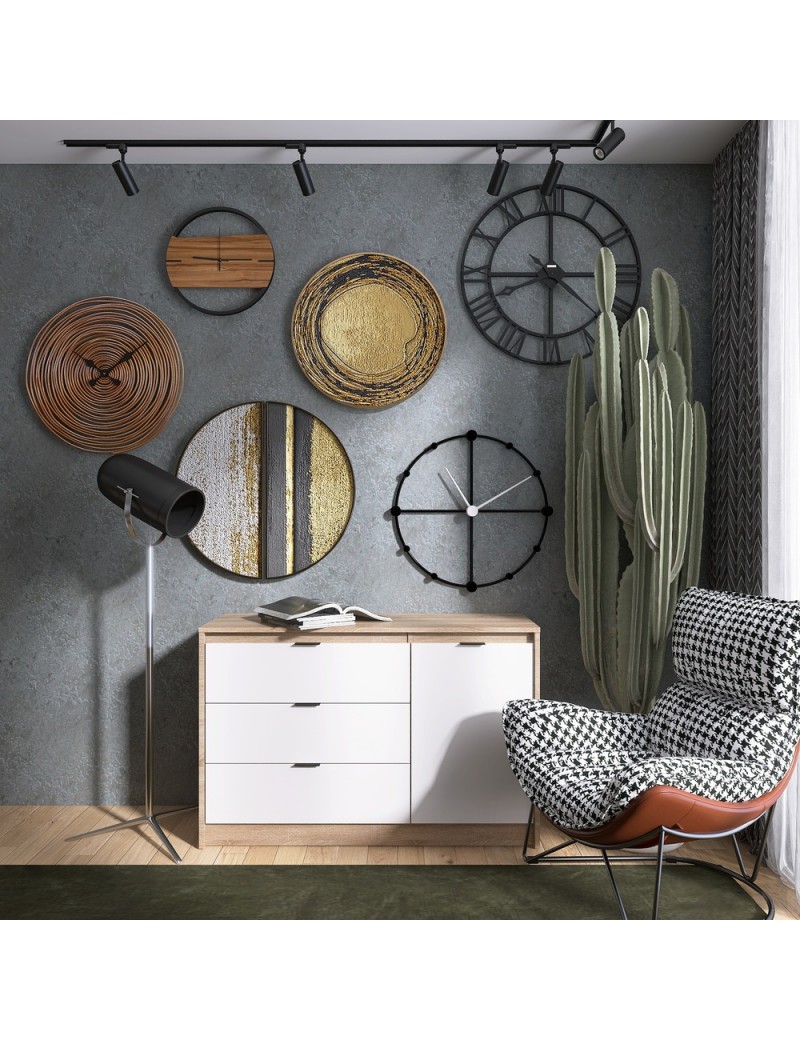 Комод із дверима та 3-ма шухлядами Еверест Сіті-1150 115,2х38х74,6 Дуб сонома/Білий (DTM-071100)