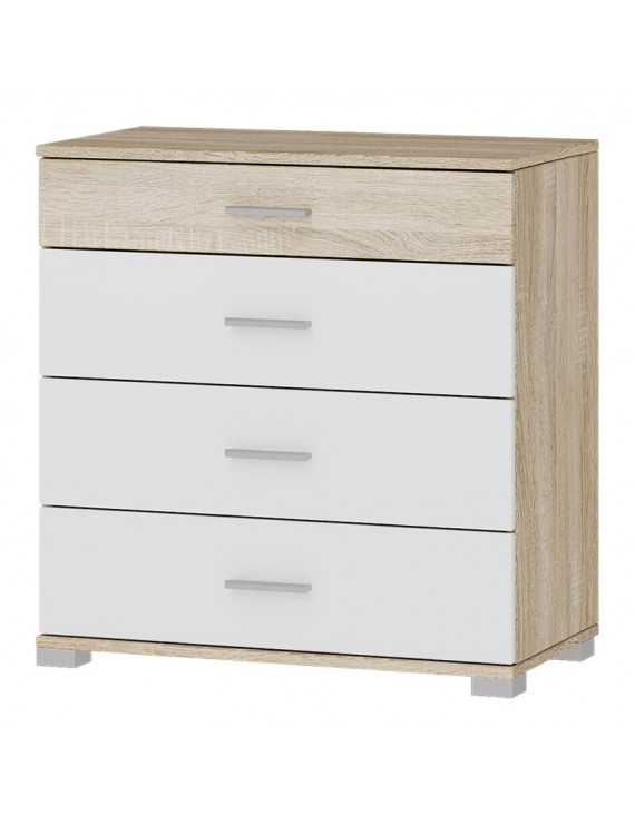 Комод Еверест на 4 ящики Бриз К-5 (телескопи) 70х38х72.5 Дуб сонома/Білий (DTM-073859)