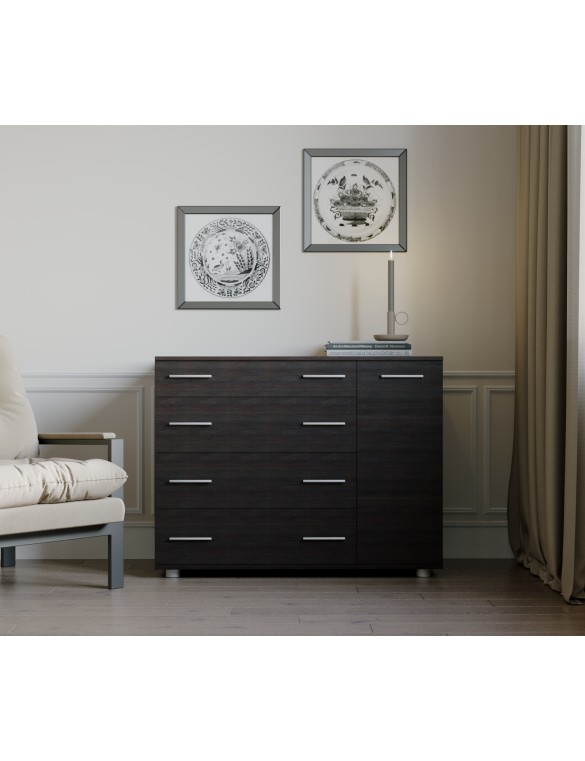 Комод для спальні Еверест з 4-ма ящиками К-3 (телескопи) 100х38х73 венге темний (DTM-2493)