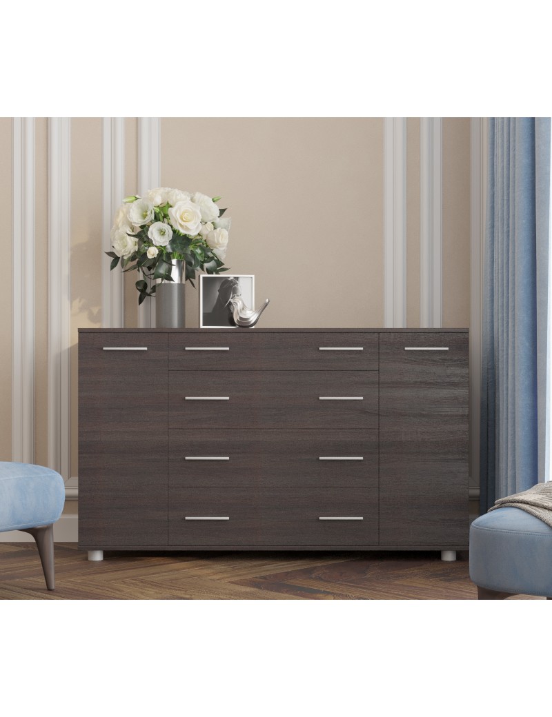 Комод для речей К-4 Еверест 130х38х73 венге темний Телескопічні (кулькові) (DTM-2026)