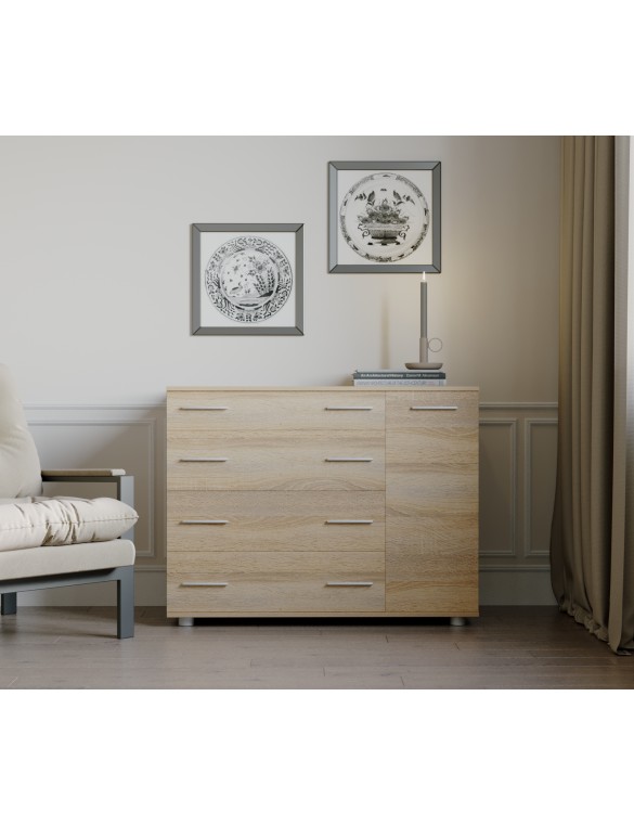Комод для спальні Еверест з 4-ма ящиками К-3 (телескопи) 100х38х73 дуб сонома (DTM-2494)