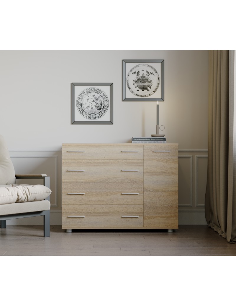 Комод для спальні Еверест з 4-ма ящиками К-3 (телескопи) 100х38х73 дуб сонома (DTM-2494)