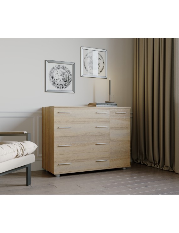 Комод для спальні Еверест з 4-ма ящиками К-3 (телескопи) 100х38х73 дуб сонома (DTM-2494)