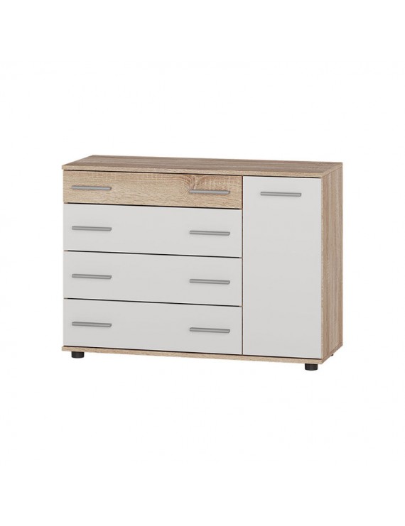 Комод для спальні Еверест з 4-ма ящиками К-3 (телескопи) 100х38х73 Дуб сонома/Білий (DTM-073851)