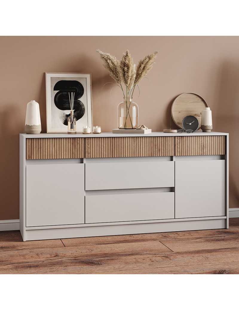 Великий комод із дверима та шухлядами Еверест Стайл-1600 160,2х39х75,4 см Кашемір/Канелла (DTM-073570)