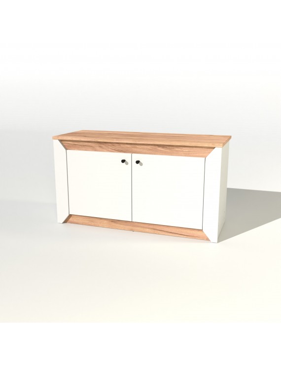 Тумба 2-х дверна закрита Еверест Нордік-980 98х38х53 см Білий + Дуб крафт золотий (DTM-5525)