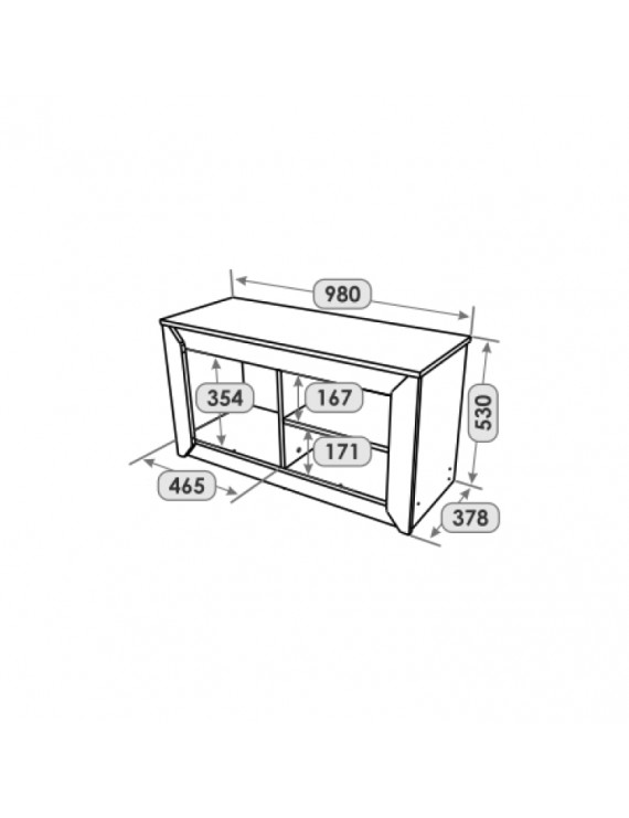 Тумба 2-х дверна закрита Еверест Нордік-980 98х38х53 см Білий + Дуб крафт золотий (DTM-5525)