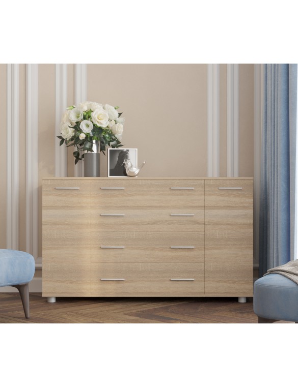 Комод для речей К-4 Еверест 130х38х73 дуб сонома Телескопічні (кулькові) (DTM-2030)