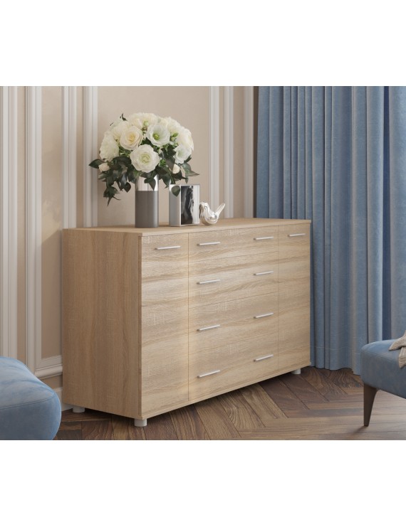 Комод для речей К-4 Еверест 130х38х73 дуб сонома Телескопічні (кулькові) (DTM-2030)