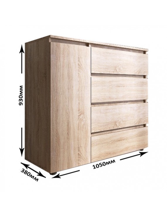 Комод Еверест КЛ-3 Лайт (телескопічні) 105х38х93 см Дуб сонома (DTM-4643)
