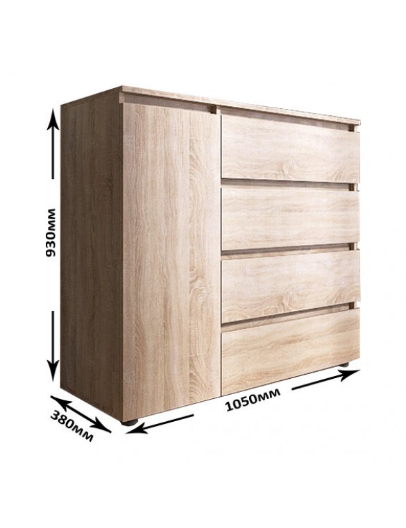 Комод Еверест КЛ-3 Лайт (телескопічні) 105х38х93 см Дуб сонома (DTM-4643)