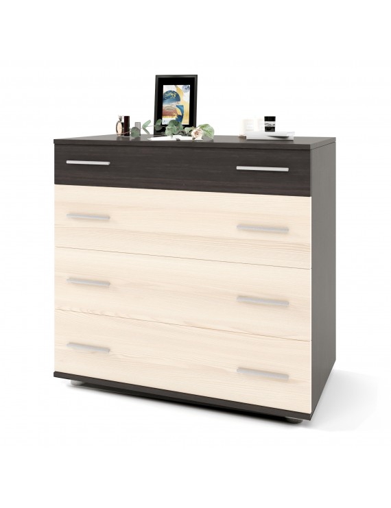 Маленький комод Еверест на 4 ящики К-1 80х45х73 венге темний + дуб молочний (телескопи) (DTM-2443)