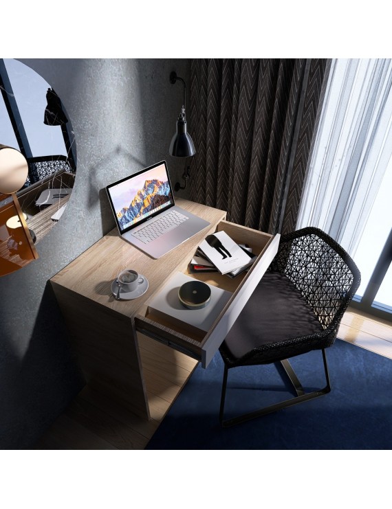 Стіл письмовий Міні з висувною шухлядою Еверест Сіті-750 75,2х38х74,6 см Дуб сонома/Білий (DTM-071106)