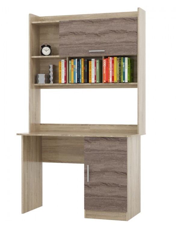 Стіл для учня з надбудовою Еверест Школяр-5 сонома + трюфель (DTM-2168)