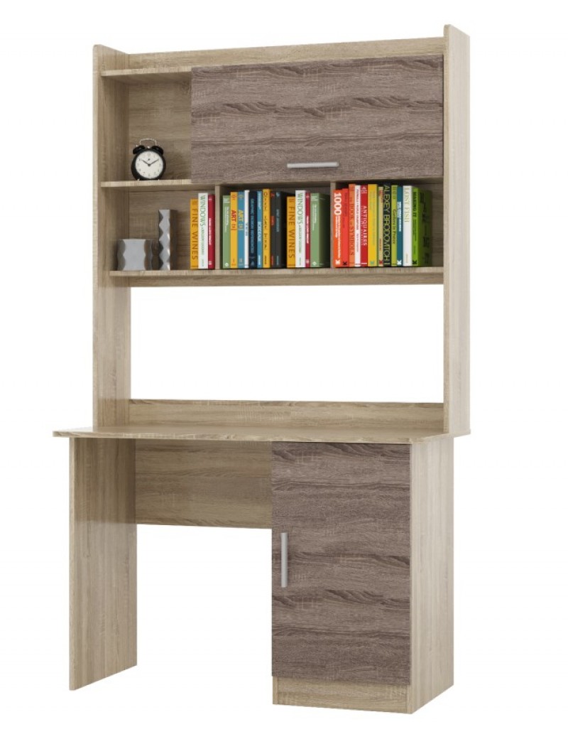 Стіл для учня з надбудовою Еверест Школяр-5 сонома + трюфель (DTM-2168)