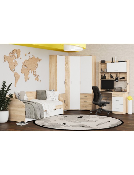 Надбудова для столу Еверест Бриз Школяр-3,4,5 Дуб сонома/Білий (DTM-073868)